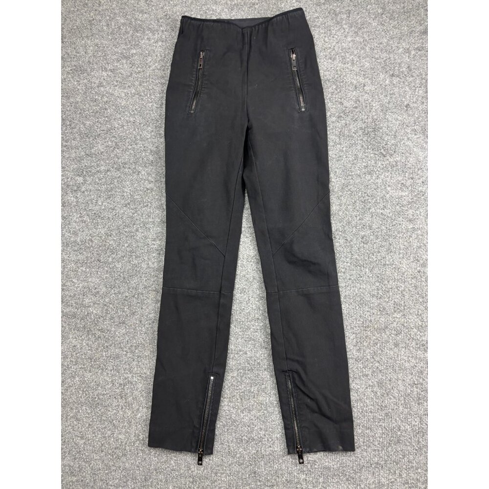 Rag & Bone Pants‎ Womens 2 Black Skinny Moto Ankle Zip Pull On Stretch Pockets